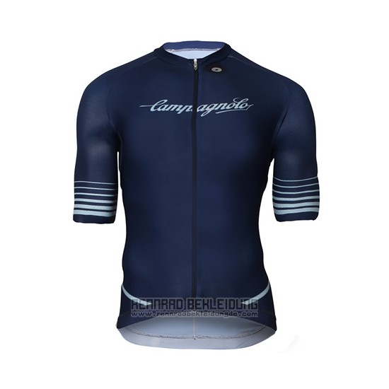 2018 Fahrradbekleidung Campagnolo Platino Dunkel Blau Trikot Kurzarm und Tragerhose